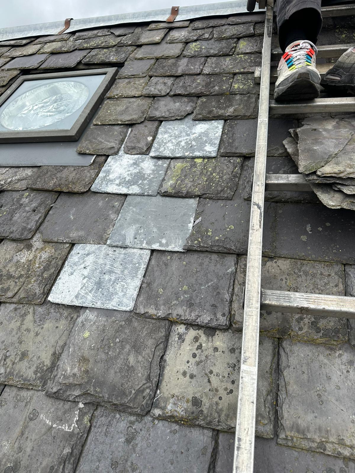 Additional slates installed on the roof.
